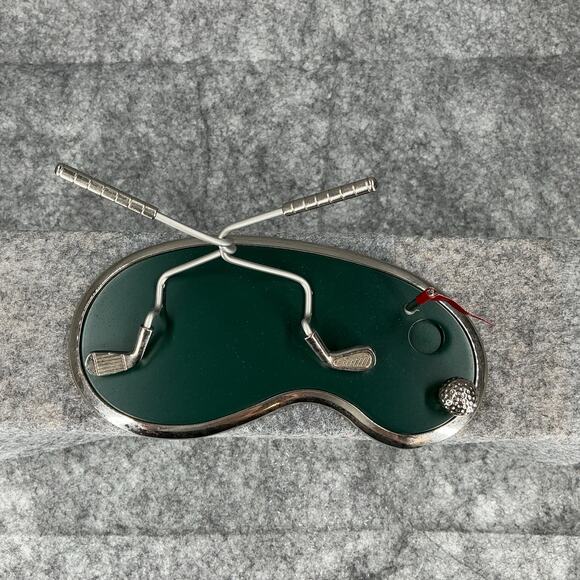 Golf Putting Green Business Card Holder Paper Weight Pin Flag Ball Clubs 785 - Picture 3 of 7